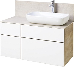 Акватон Тумба под раковину Мишель 100 дуб эндгрейн/белый – фотография-2